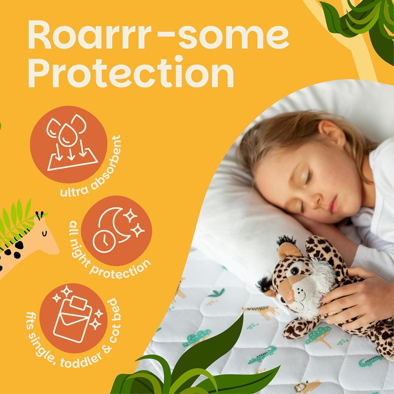 Lynmark ® Potty Training Mattress Protector Pee Pads for Kids - Waterproof Toddler Bed Wetting Mat for Toilet Training - Non-Slip Washable Bedwetting Topper Absorbs Up to 2000ml - 35" x 33", Explorer - Image 2